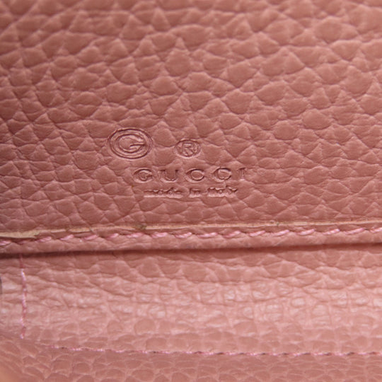 GUCCI Long Wallet Purse 449347 leather pink Interlocking G Women Used Authentic
