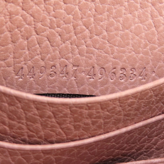 GUCCI Long Wallet Purse 449347 leather pink Interlocking G Women Used Authentic
