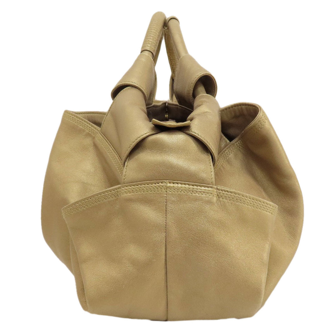 LOEWE Handbag leather gold Nappa Aire Women Used Authentic