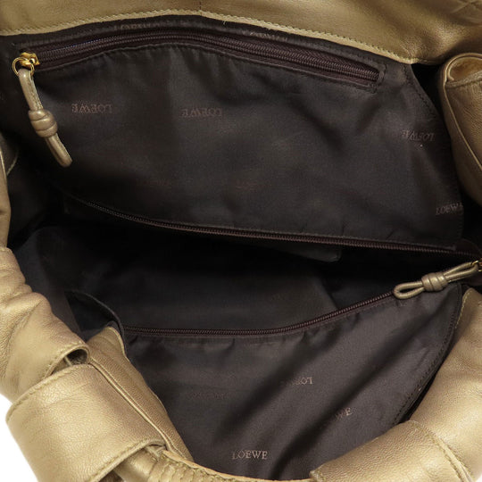 LOEWE Handbag leather gold Nappa Aire Women Used Authentic