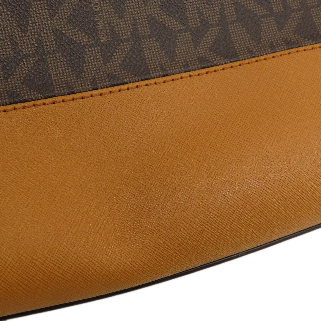MICHAEL KORS Tote Bag PVC Brown logo 2WAY Women Used Authentic