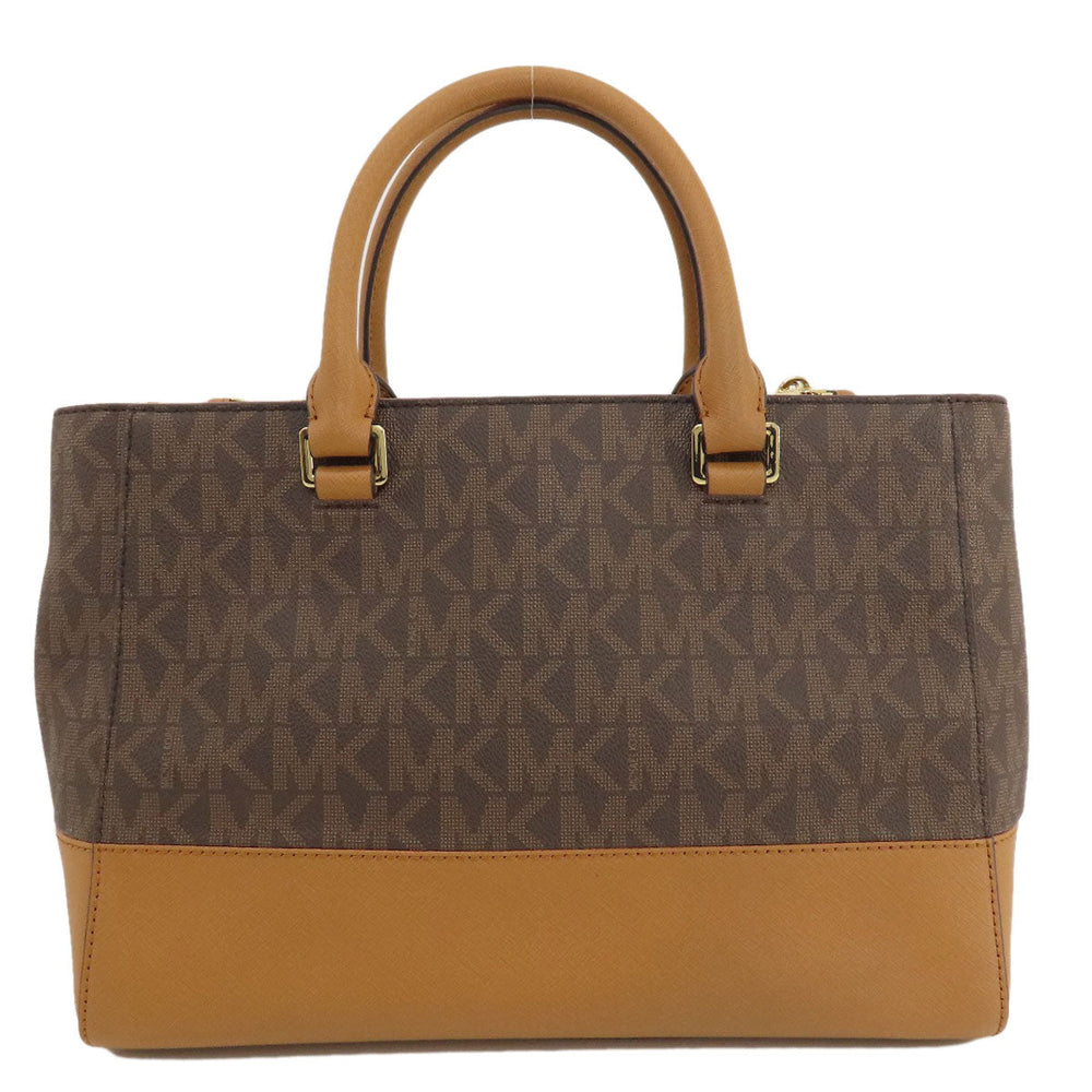 MICHAEL KORS Tote Bag PVC Brown logo 2WAY Women Used Authentic