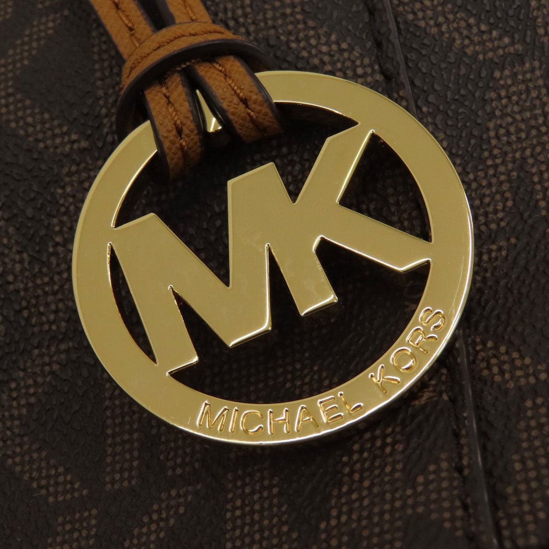 MICHAEL KORS Tote Bag PVC Brown logo 2WAY Women Used Authentic