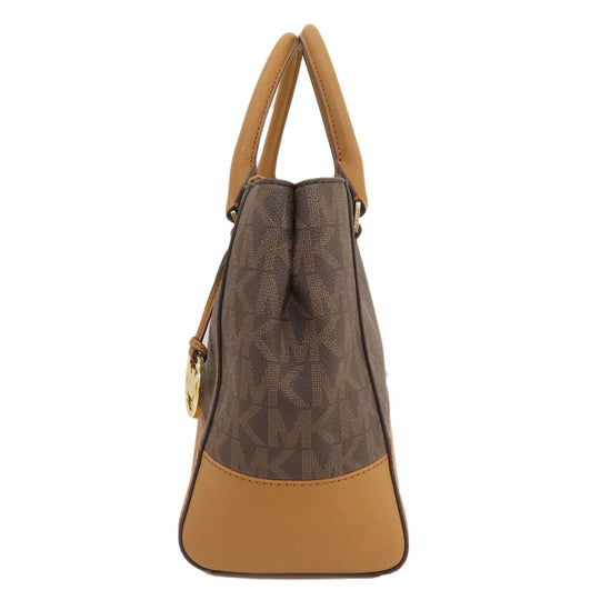 MICHAEL KORS Tote Bag PVC Brown logo 2WAY Women Used Authentic