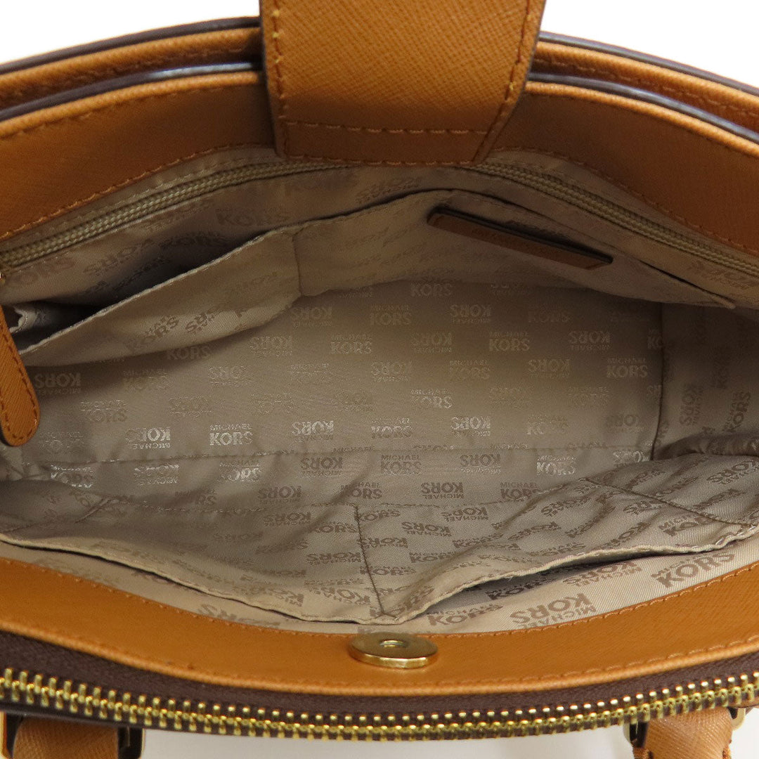 MICHAEL KORS Tote Bag PVC Brown logo 2WAY Women Used Authentic