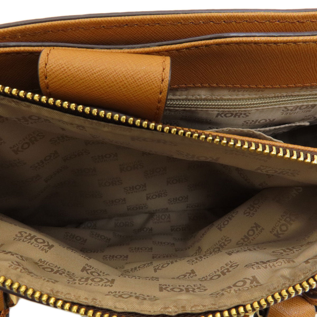 MICHAEL KORS Tote Bag PVC Brown logo 2WAY Women Used Authentic