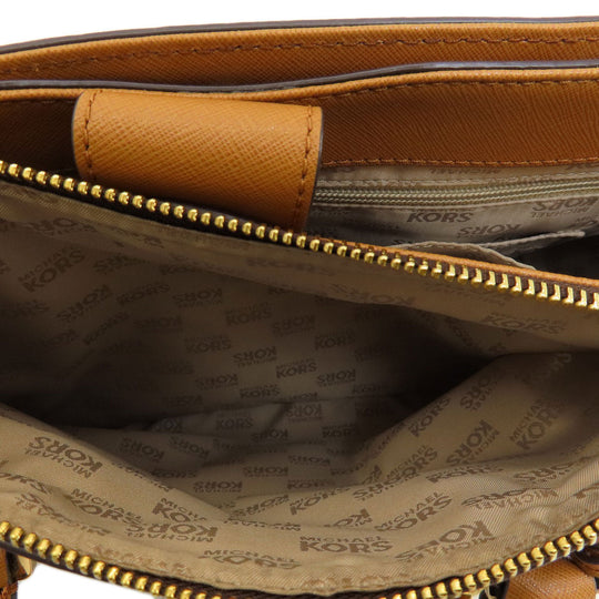 MICHAEL KORS Tote Bag PVC Brown logo 2WAY Women Used Authentic