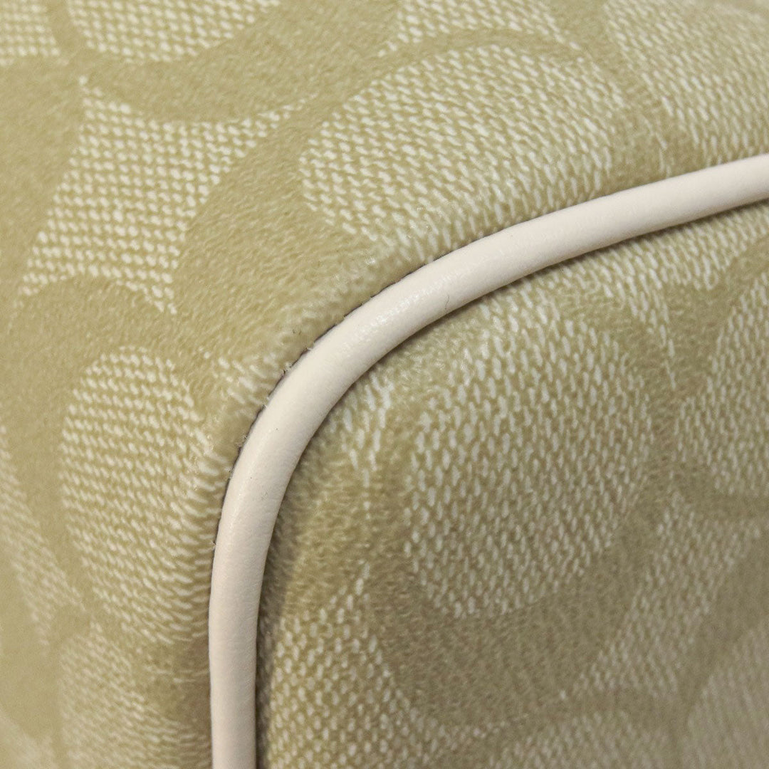 COACH Handbag F58312 PVC white Signature 2WAY Women Used Authentic