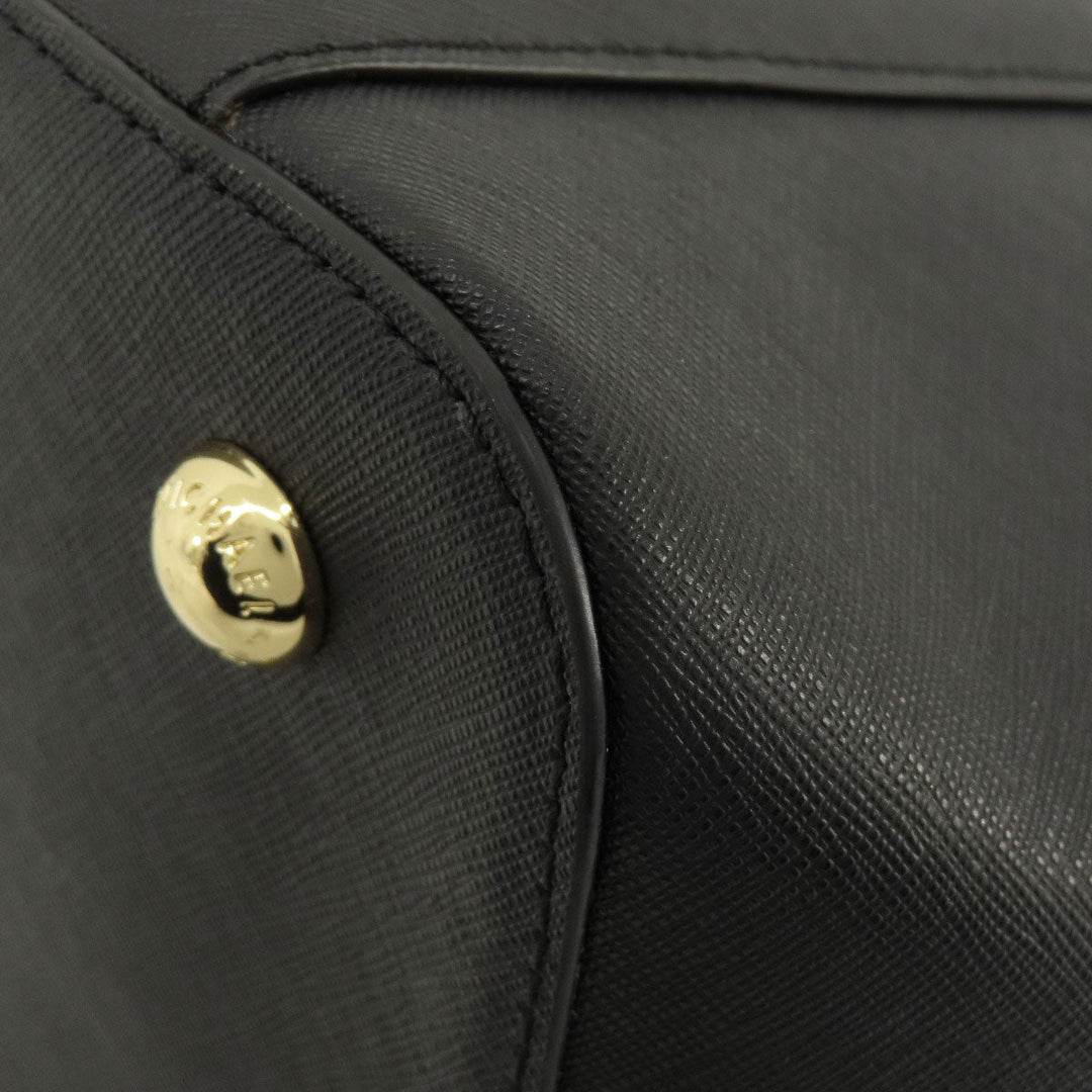 MICHAEL KORS Tote Bag leather black logo Women Used Authentic