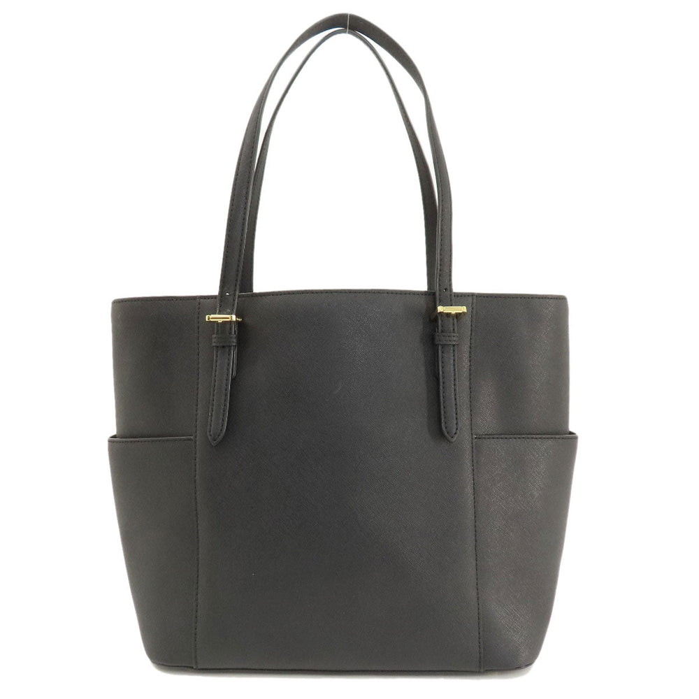 MICHAEL KORS Tote Bag leather black logo Women Used Authentic