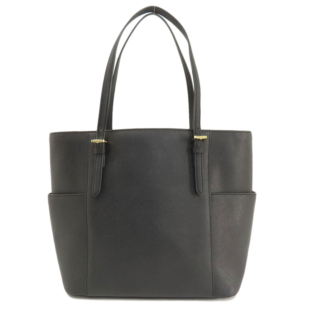 MICHAEL KORS Tote Bag leather black logo Women Used Authentic