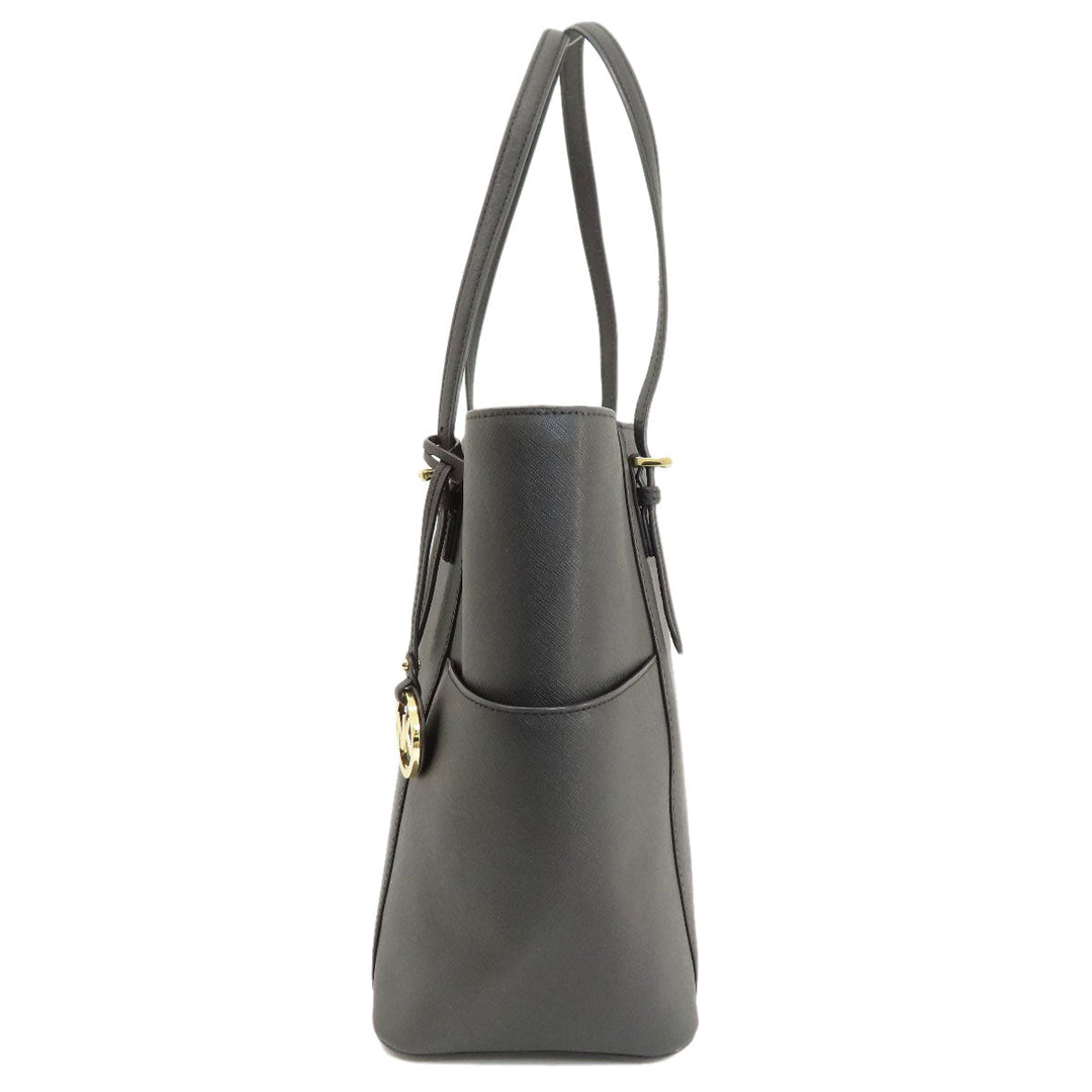 MICHAEL KORS Tote Bag leather black logo Women Used Authentic