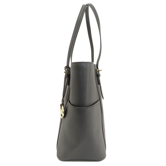 MICHAEL KORS Tote Bag leather black logo Women Used Authentic
