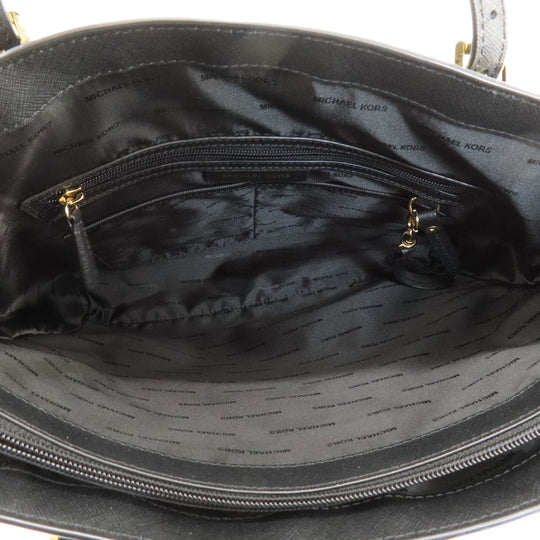 MICHAEL KORS Tote Bag leather black logo Women Used Authentic