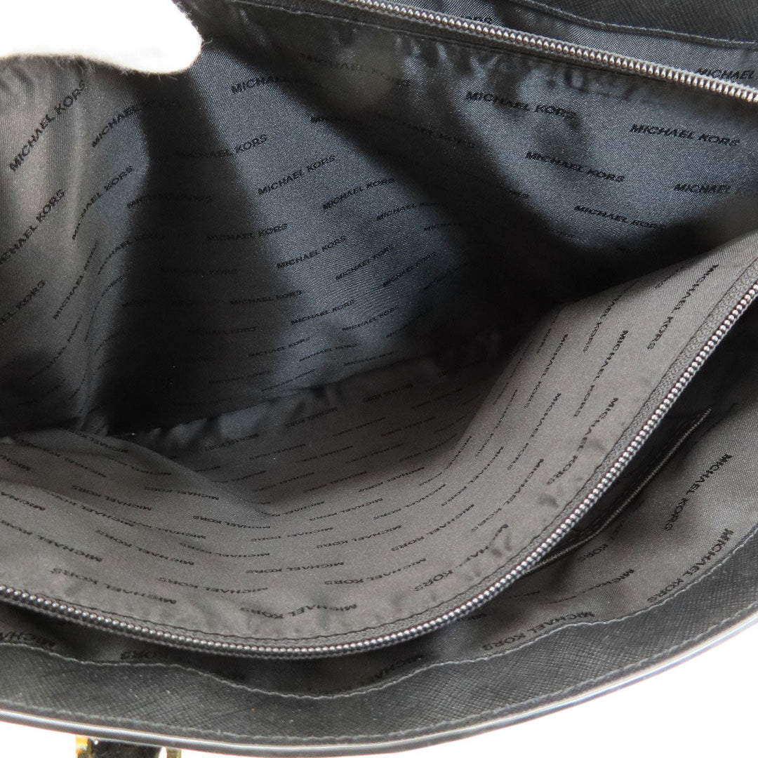 MICHAEL KORS Tote Bag leather black logo Women Used Authentic
