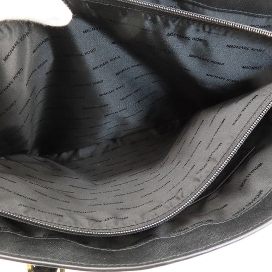 MICHAEL KORS Tote Bag leather black logo Women Used Authentic