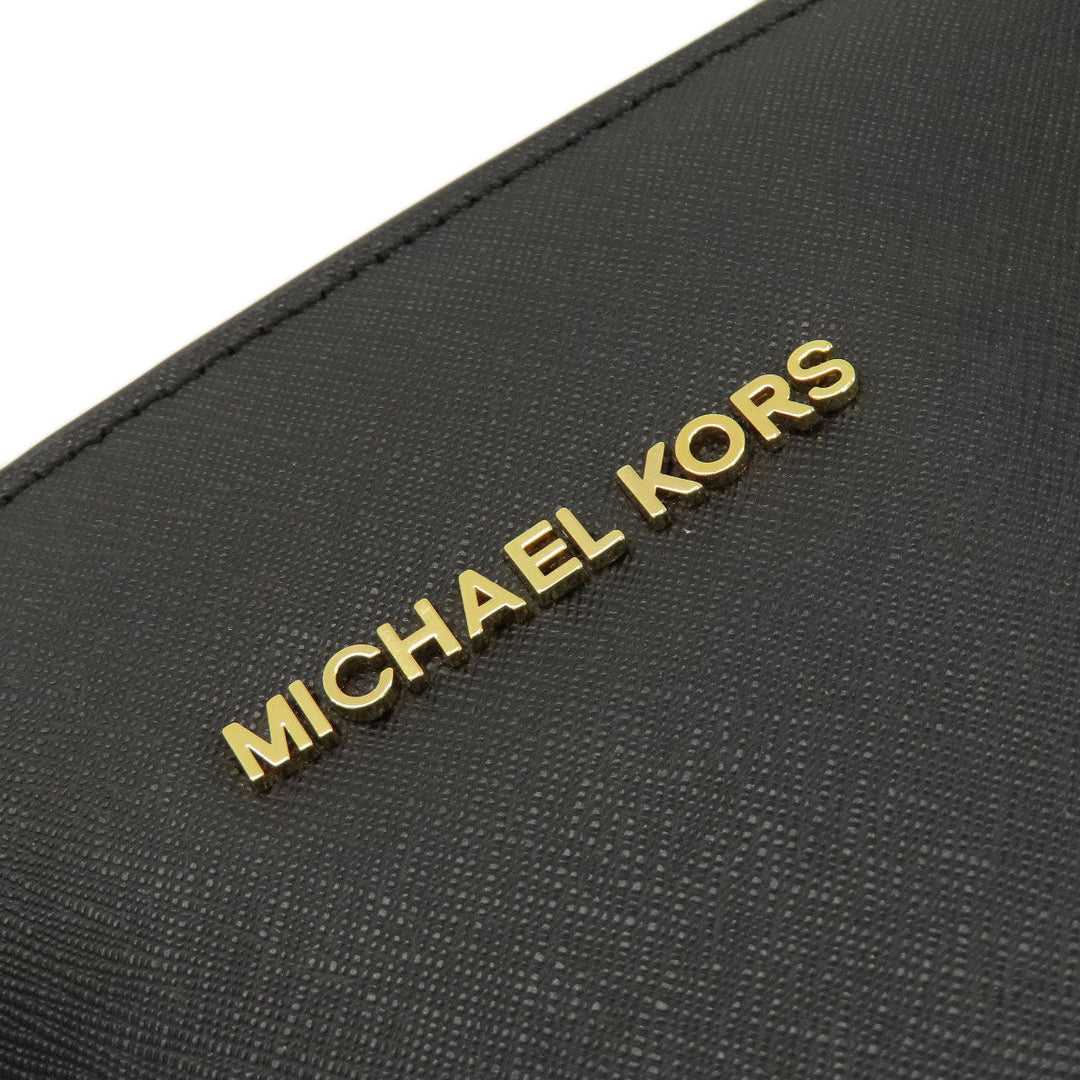 MICHAEL KORS Tote Bag leather black logo Women Used Authentic