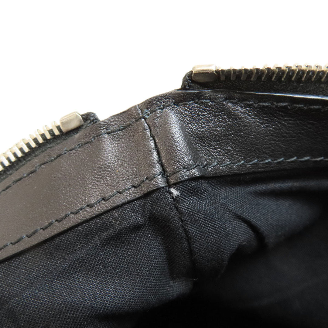 BALENCIAGA Clutch bag leather black logo mens Used Authentic
