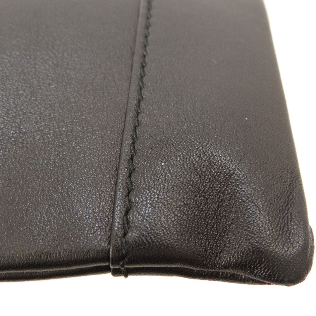 BALENCIAGA Clutch bag leather black logo mens Used Authentic