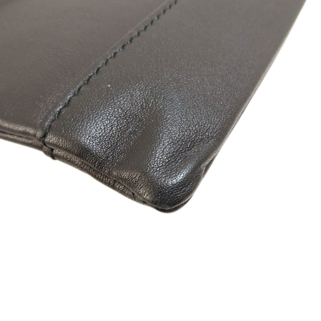 BALENCIAGA Clutch bag leather black logo mens Used Authentic