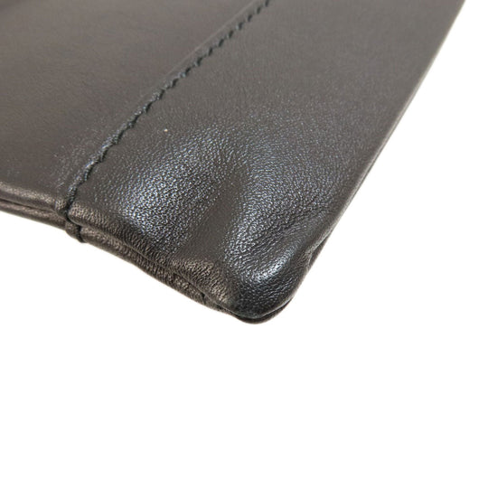 BALENCIAGA Clutch bag leather black logo mens Used Authentic