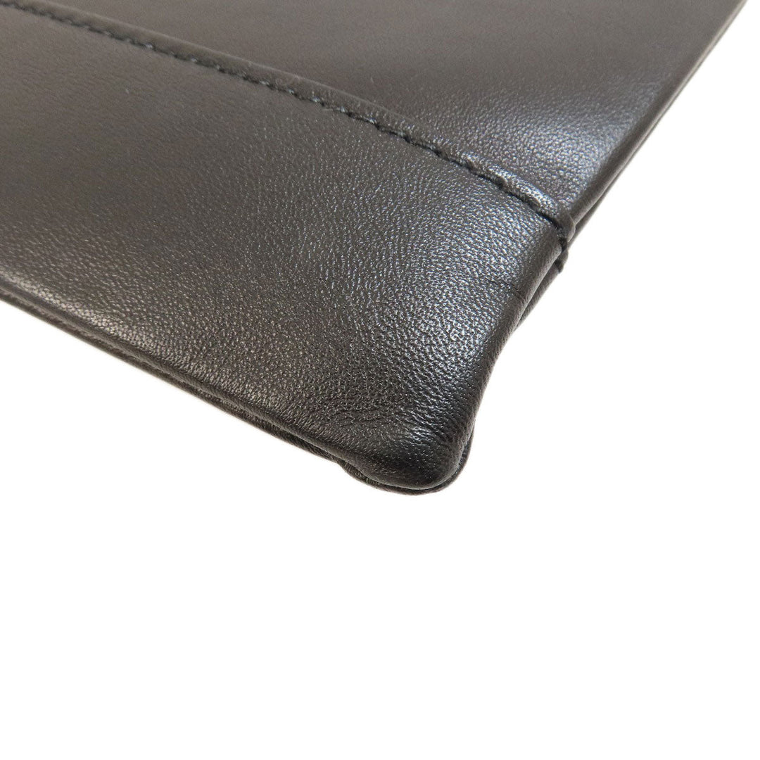 BALENCIAGA Clutch bag leather black logo mens Used Authentic