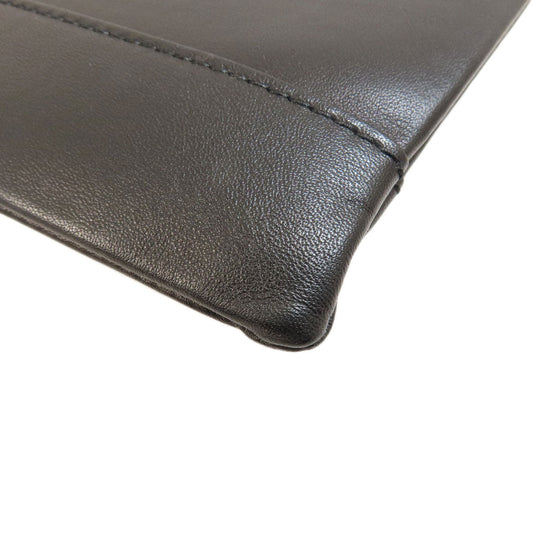 BALENCIAGA Clutch bag leather black logo mens Used Authentic