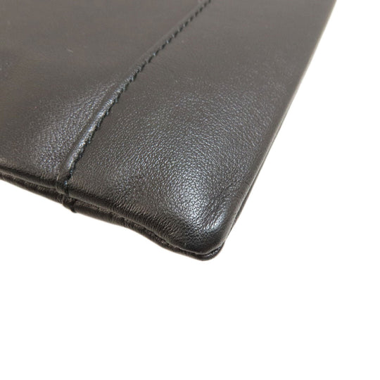 BALENCIAGA Clutch bag leather black logo mens Used Authentic