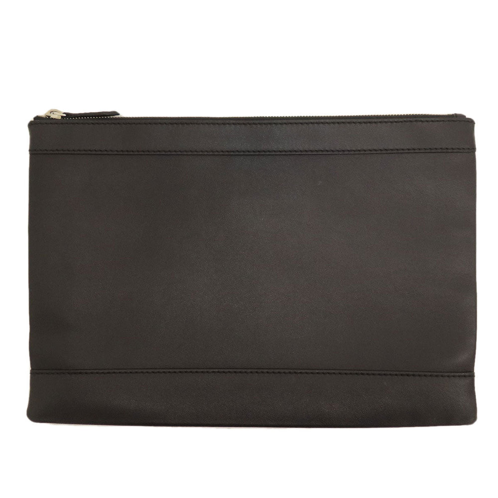BALENCIAGA Clutch bag leather black logo mens Used Authentic