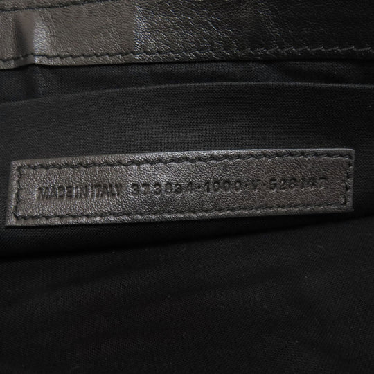 BALENCIAGA Clutch bag leather black logo mens Used Authentic