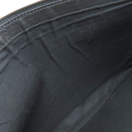 BALENCIAGA Clutch bag leather black logo mens Used Authentic