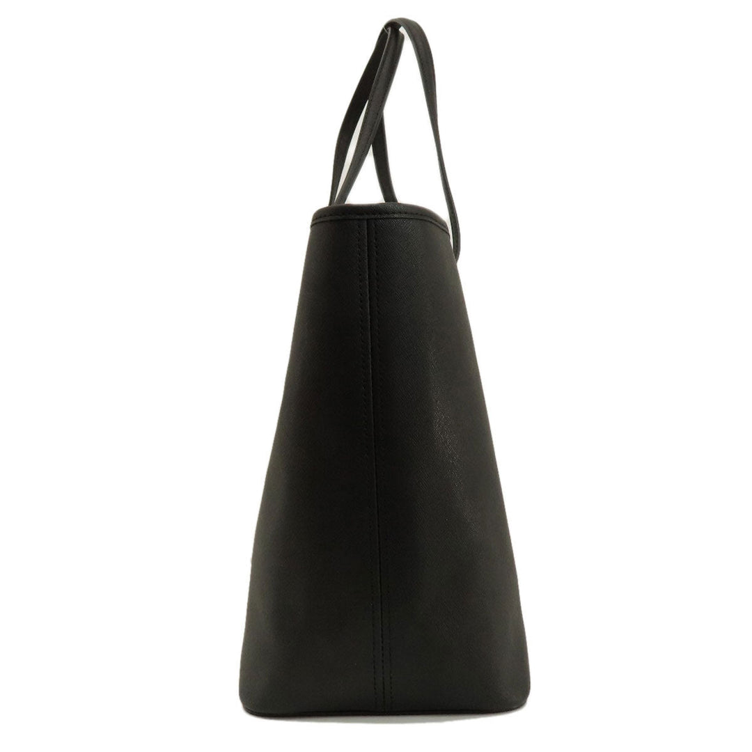 MICHAEL KORS Tote Bag leather black logo Women Used Authentic