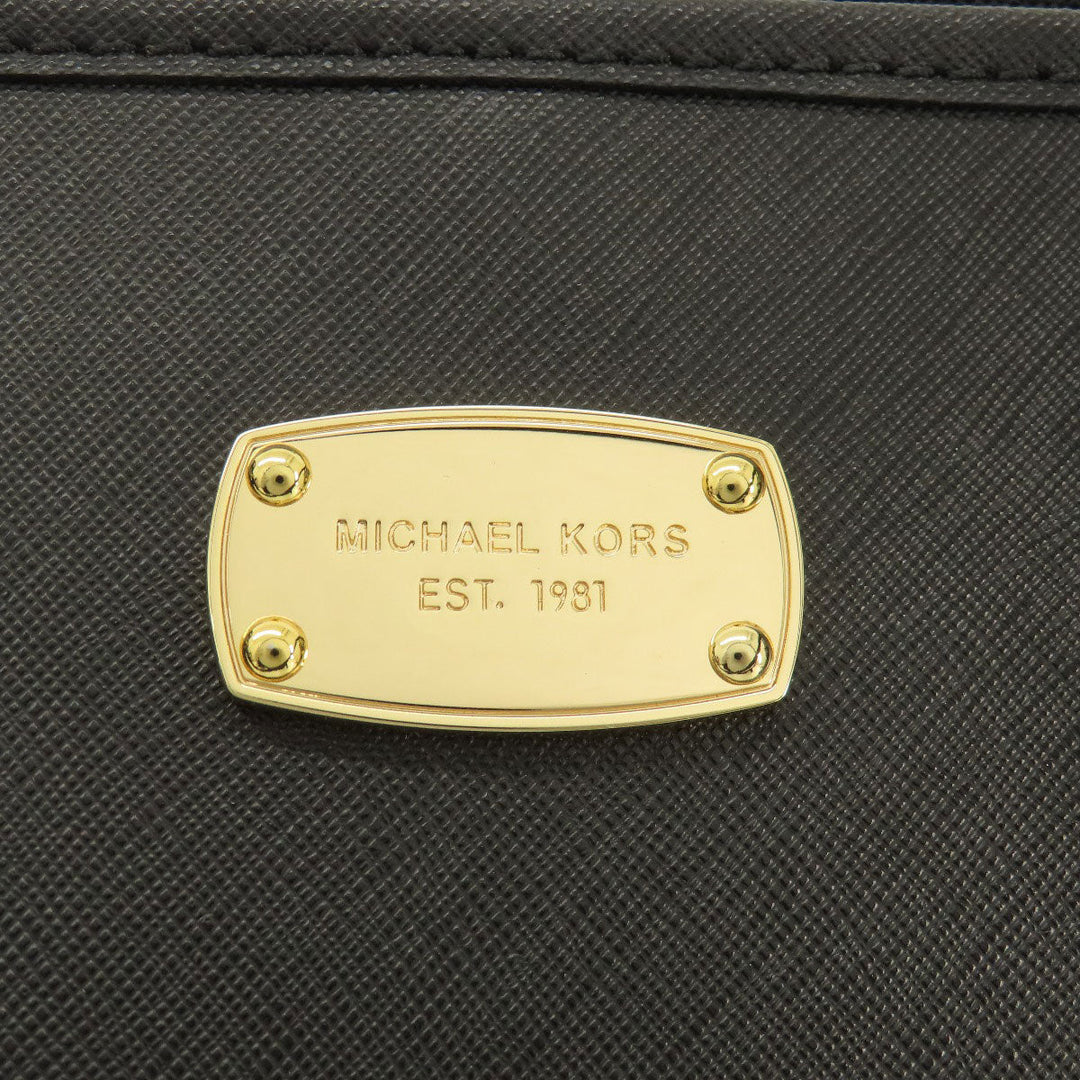 MICHAEL KORS Tote Bag leather black logo Women Used Authentic