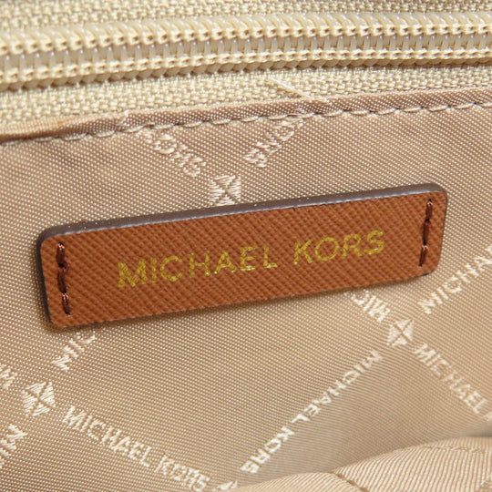 MICHAEL KORS Tote Bag Leather, Coated Canvas white MK signature Women Used Authentic
