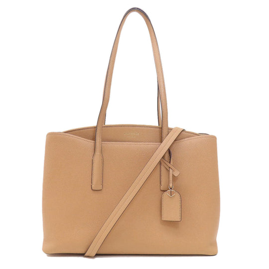 Kate Spade Tote Bag leather beige logo 2WAY Women Used Authentic