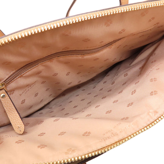 Kate Spade Tote Bag leather beige logo 2WAY Women Used Authentic