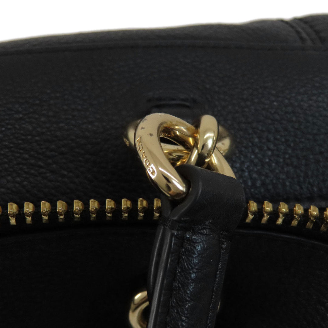 COACH Handbag F59325 leather black logo 2WAY Women Used Authentic
