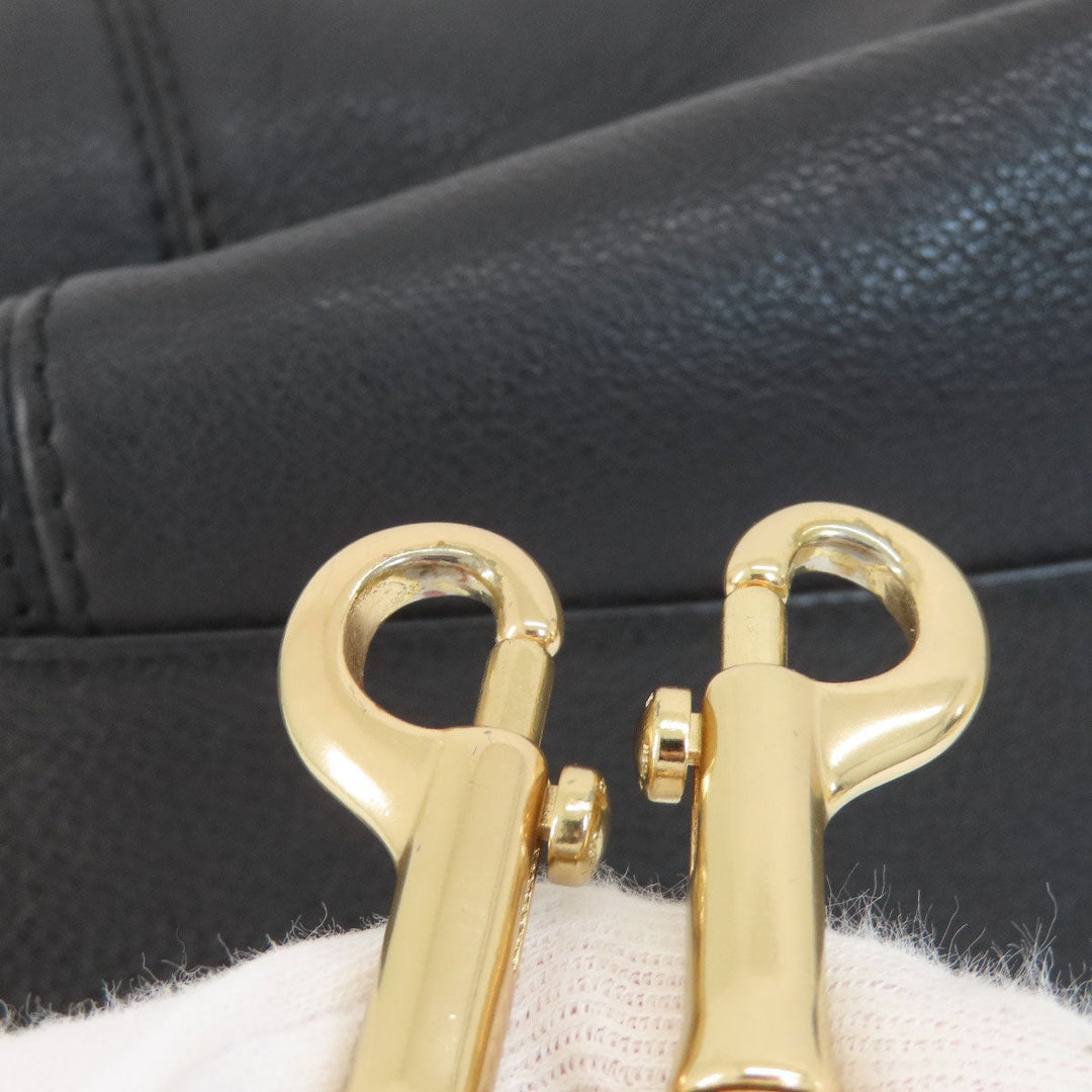 COACH Handbag F59325 leather black logo 2WAY Women Used Authentic