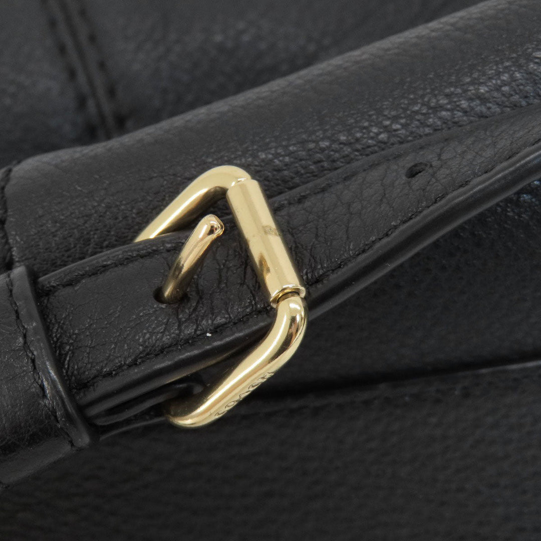 COACH Handbag F59325 leather black logo 2WAY Women Used Authentic