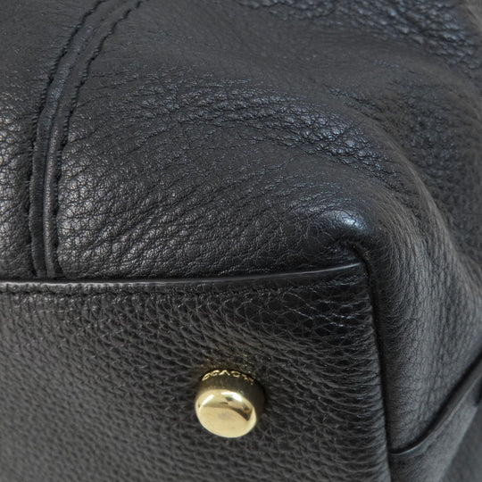 COACH Handbag F59325 leather black logo 2WAY Women Used Authentic