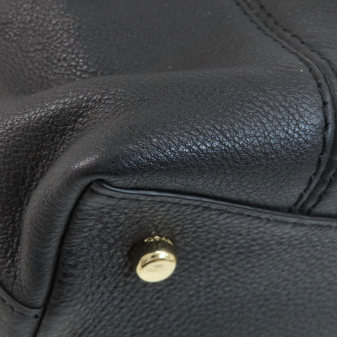 COACH Handbag F59325 leather black logo 2WAY Women Used Authentic
