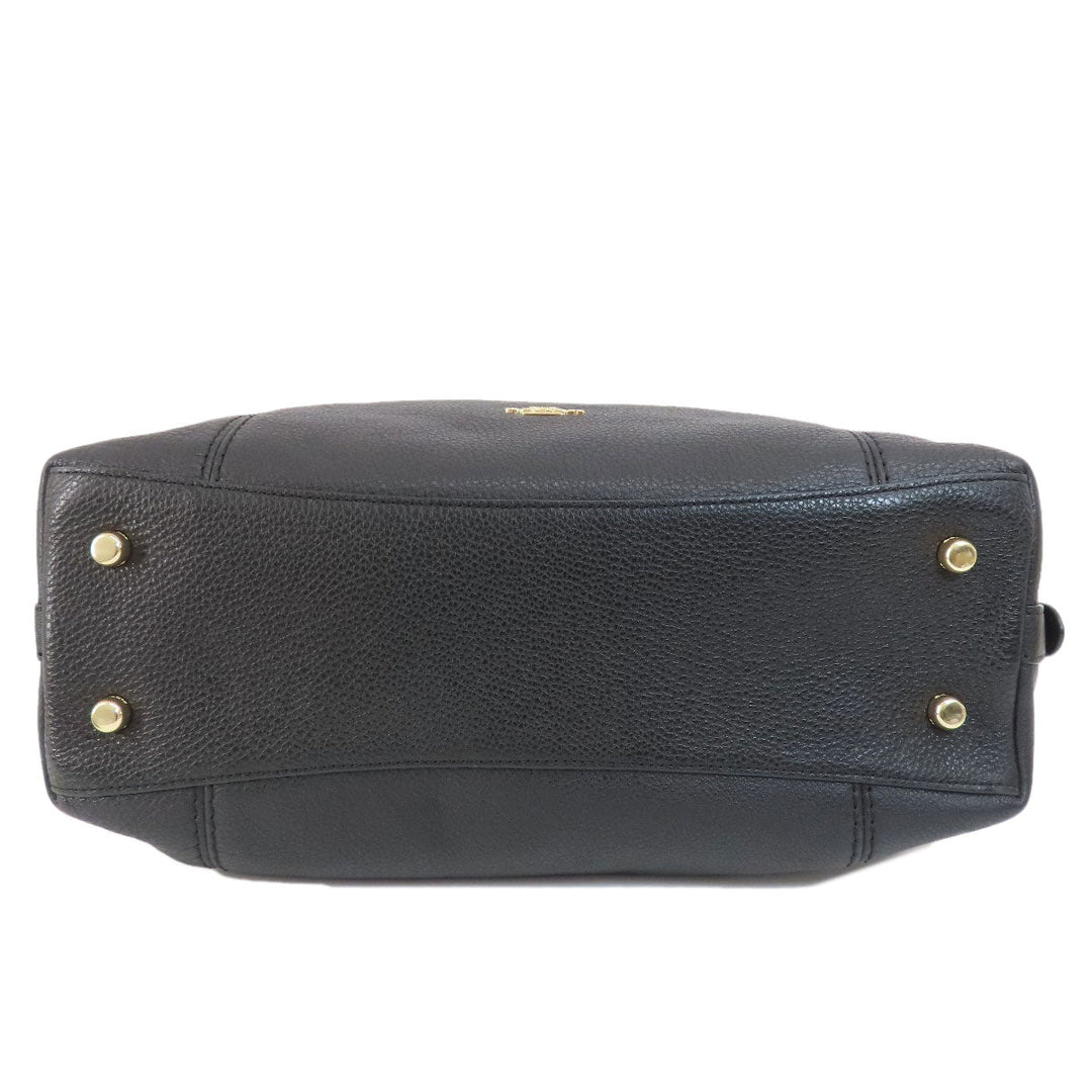 COACH Handbag F59325 leather black logo 2WAY Women Used Authentic