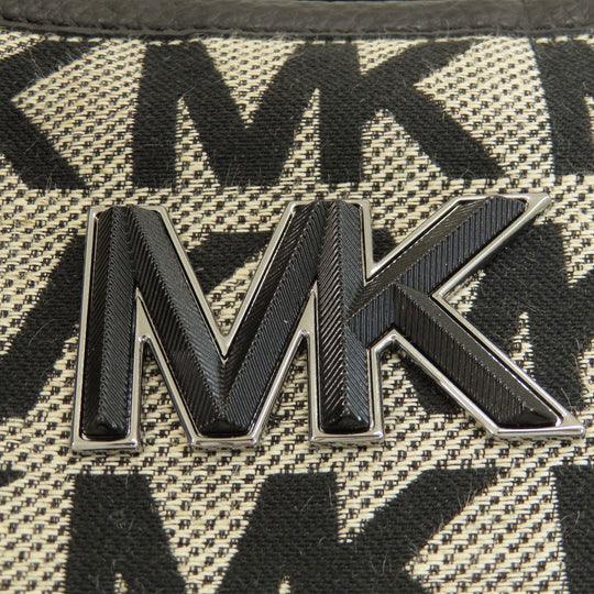 MICHAEL KORS Tote Bag canvas black MK signature Women Used Authentic