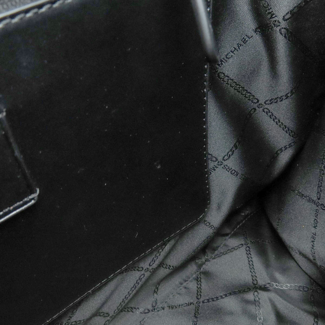 MICHAEL KORS Tote Bag canvas black MK signature Women Used Authentic