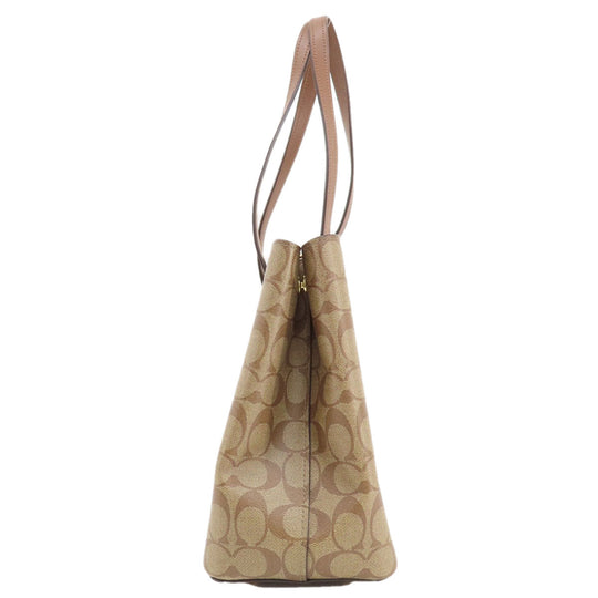 COACH Tote Bag F48735 PVC Brown Signature 2WAY
