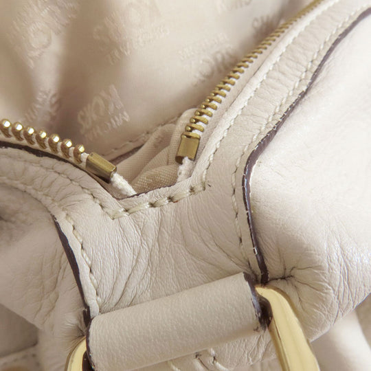 MICHAEL KORS Handbag leather white logo 2WAY Women Used Authentic