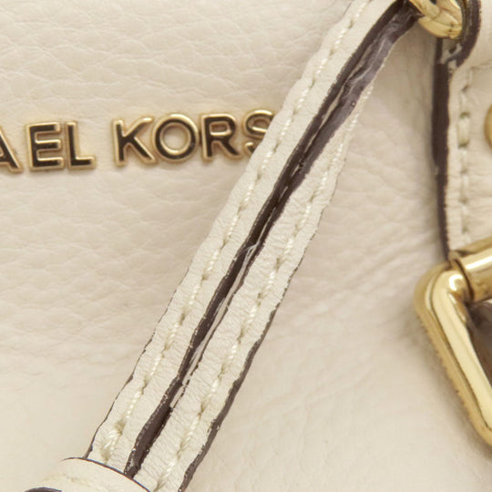 MICHAEL KORS Handbag leather white logo 2WAY Women Used Authentic