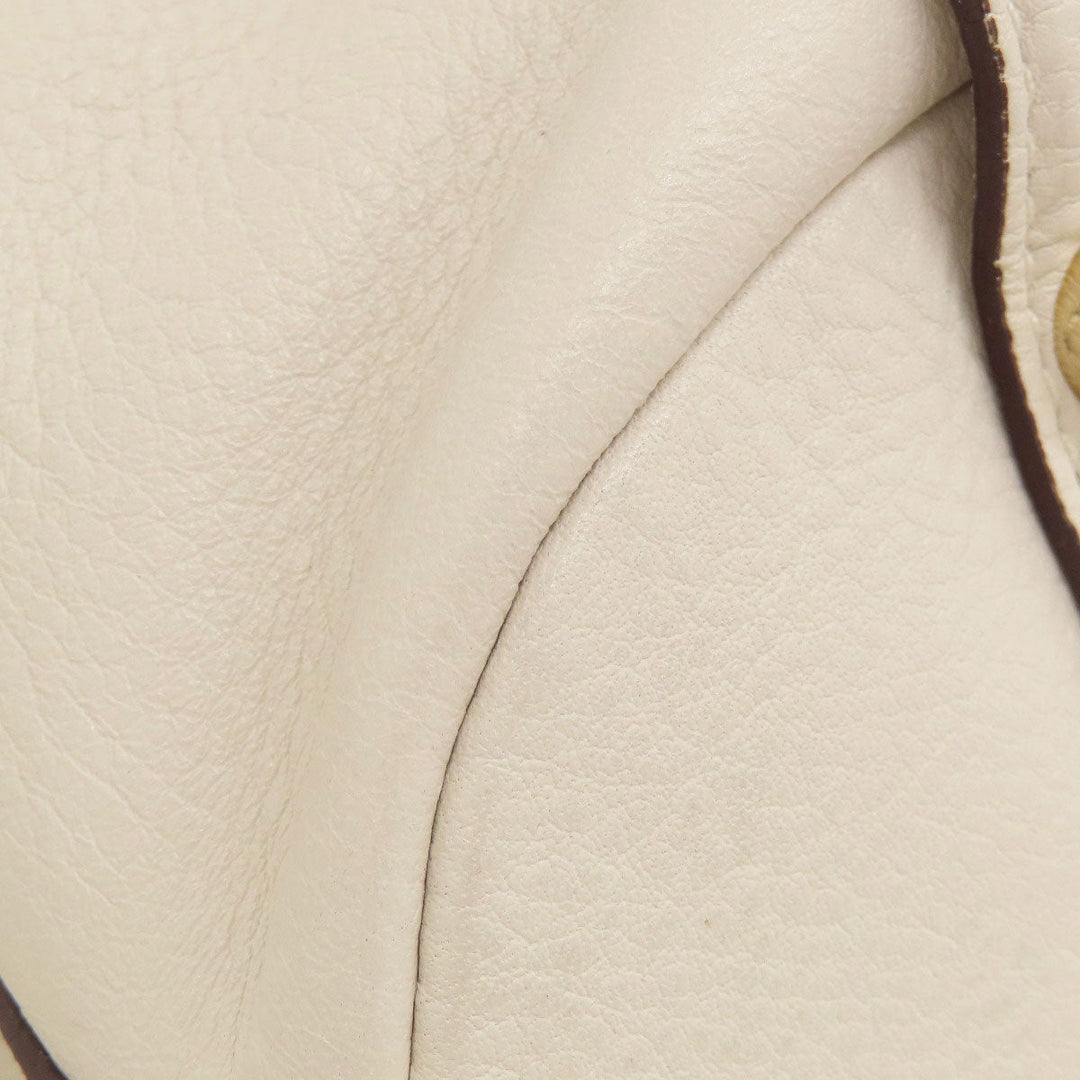 MICHAEL KORS Handbag leather white logo 2WAY Women Used Authentic