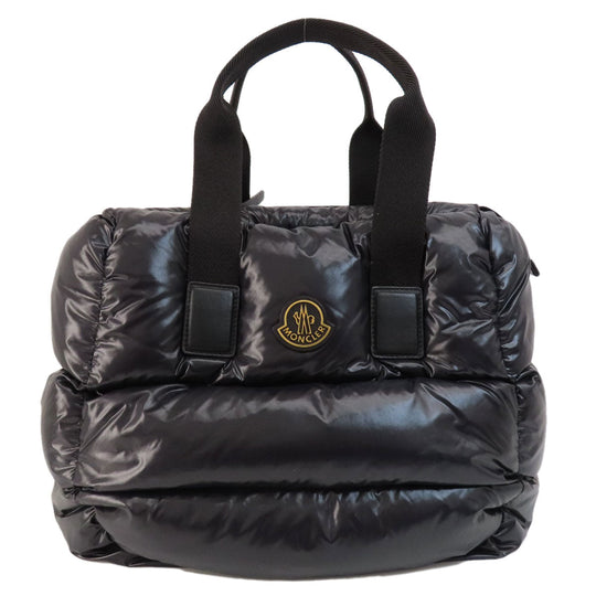 MONCLER Tote Bag Nylon black logo Women Used Authentic
