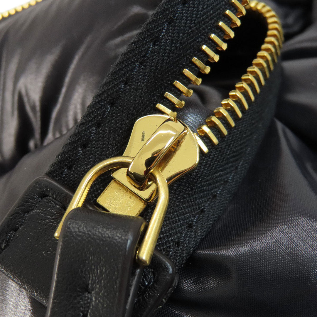 MONCLER Tote Bag Nylon black logo Women Used Authentic
